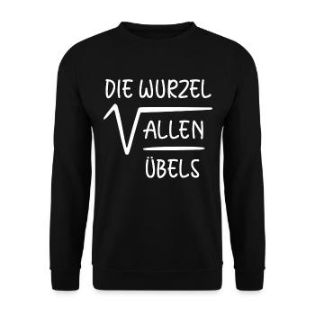 Die Wurzel Allen Übels Mathematik Mathe Spaß - Unisex Pullover - Schwarz - Vorne - Alina (178cm) & Michal (187cm)