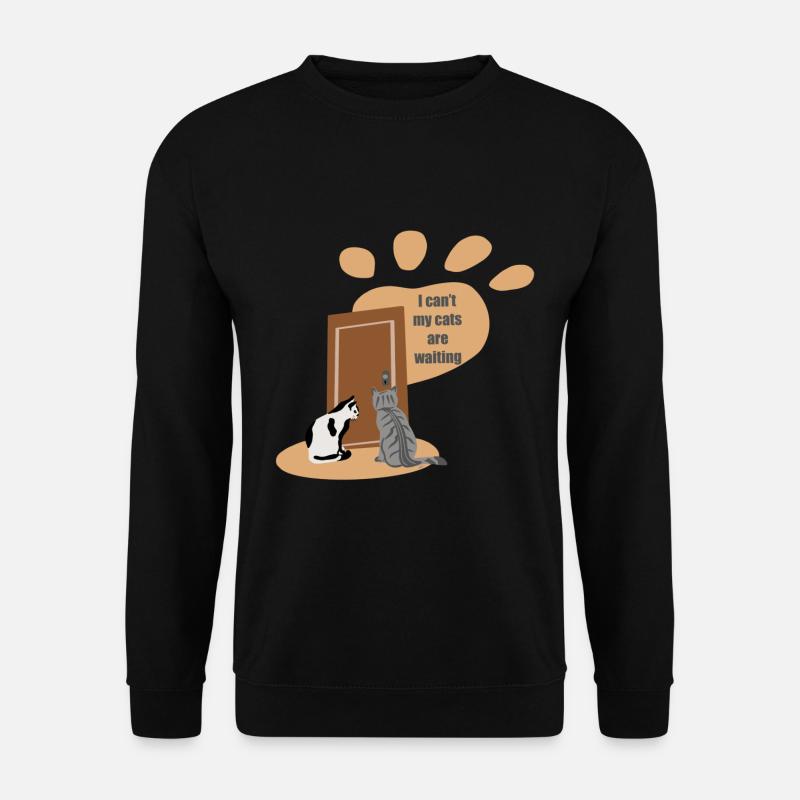 Ich kann nicht, meine Katzen warten - Unisex Pullover - Schwarz