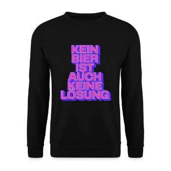 Keine Bier ist auch keine Lösung - Unisex Pullover - Schwarz - Vorne - Alina (178cm) & Michal (187cm)