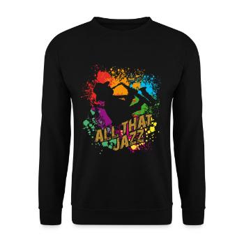 All That Jazz - Saxofon - Unisex Pullover - Schwarz - Vorne - Alina (178cm) & Michal (187cm)
