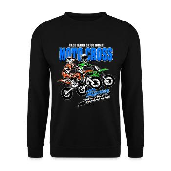 Kinder Motocross - KIDS MX - Unisex Sweatshirt - black - Front - Alina (178cm) & Michal (187cm)