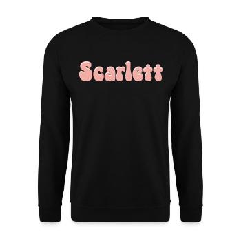 Nom Fille Scarlett Rétro Prénom Scarlett Couple - Sweat-shirt Unisexe - noir - Devant - Alina (178cm) & Michal (187cm)