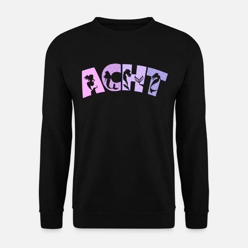 8. Geburtstag Mädchen 8 Jahre alt Meerjungfrau - Unisex Pullover - Schwarz
