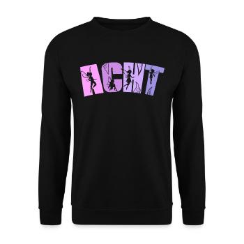 Feen Geburtstag 8 Jahre Mädchen Kleine Fee - Unisex Pullover - Schwarz - Vorne - Alina (178cm) & Michal (187cm)