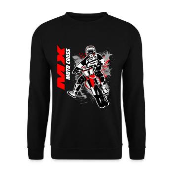 Moto Cross - Motocross - Supercross - Unisex Sweatshirt - black - Front - Alina (178cm) & Michal (187cm)