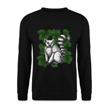 Lémurien rétro - Sweat-shirt Unisexe - noir - Devant - Alina (178cm) & Michal (187cm)