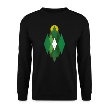 Tent in front of trees - Unisex Sweatshirt - black - Front - Alina (178cm) & Michal (187cm)