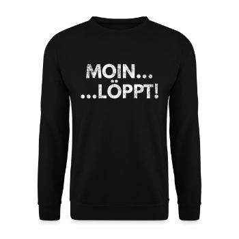 Löppt T-Shirts plattdeutsch schnacken norddeutsch - Unisex Pullover - Schwarz - Vorne - Alina (178cm) & Michal (187cm)
