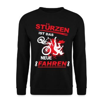 stürzen, fahrrad, Mountainbiker Sturz MTB downhill - Unisex Pullover - Schwarz - Vorne - Alina (178cm) & Michal (187cm)