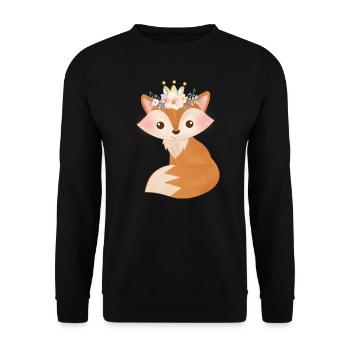Mignon renard avec roses Renard femelle pour les filles - Sweat-shirt Unisexe - noir - Devant - Alina (178cm) & Michal (187cm)