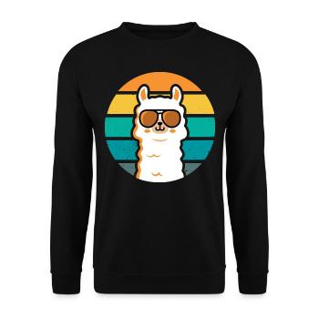 Lama Alpagas retro Vintage - Sweat-shirt Unisexe - noir - Devant - Alina (178cm) & Michal (187cm)
