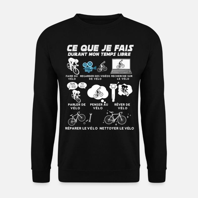 Vélo, cyclisme temps libre passion route - Sweat-shirt Unisexe - noir