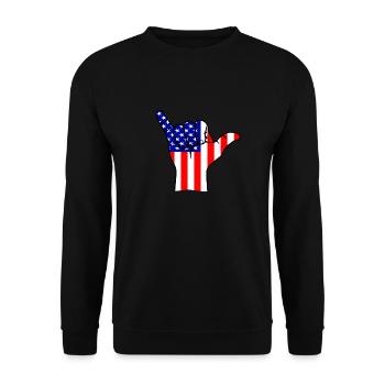 Shaka Main drapeau américain USA Shaka - Sweat-shirt Unisexe - noir - Devant - Alina (178cm) & Michal (187cm)