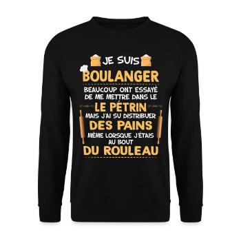 boulanger humour ifée cadeau boulangerie homme - Sweat-shirt Unisexe - noir - Devant - Alina (178cm) & Michal (187cm)