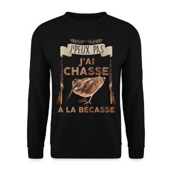 Chasseur de Bécasse chasse idée cadeau - Sweat-shirt Unisexe - noir - Devant - Alina (178cm) & Michal (187cm)