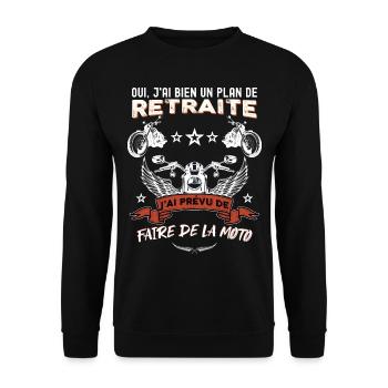 Moto vintage-plan de retraite motard - Sweat-shirt Unisexe - noir - Devant - Alina (178cm) & Michal (187cm)