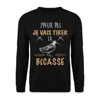 Chasse tirer la becasse saisson de chasse humour - Sweat-shirt Unisexe - noir - Devant - Alina (178cm) & Michal (187cm)