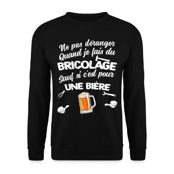 Papy bricoleur humour bricolage bière - Sweat-shirt Unisexe - noir - Devant - Alina (178cm) & Michal (187cm)