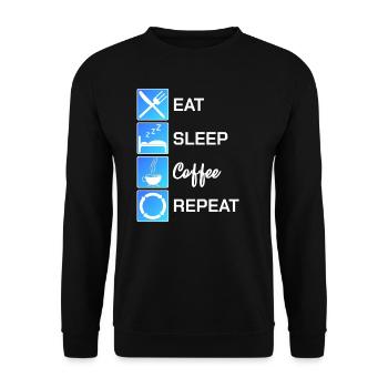 Eal Sleep Coffee Repeat Caffeine Addict Coffee - Unisex Sweatshirt - black - Front - Alina (178cm) & Michal (187cm)