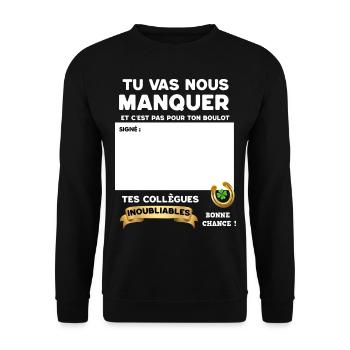Collègue Tu Vas Nous Manquer - Sweat-shirt Unisexe - noir - Devant - Alina (178cm) & Michal (187cm)