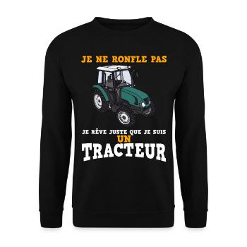 Mon Rêve De Tracteur Cadeau Homme Humour - Sweat-shirt Unisexe - noir - Devant - Alina (178cm) & Michal (187cm)