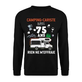 Camping-car camping-cariste depuis 75 ans - Sweat-shirt Unisexe - noir - Devant - Alina (178cm) & Michal (187cm)