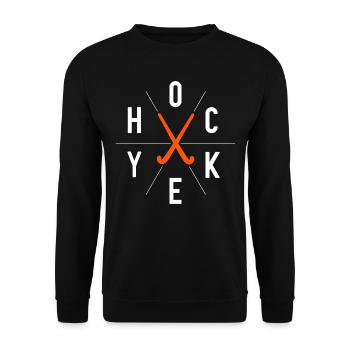Joueur de hockey Hockey Stick Graphique Hockey sur gazon - Sweat-shirt Unisexe - noir - Devant - Alina (178cm) & Michal (187cm)