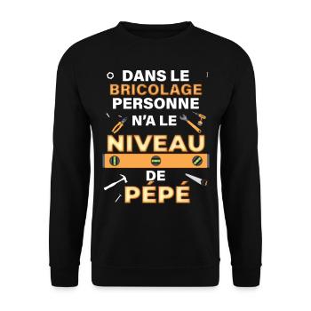 Mon Pépé Bricoleur Cadeau Drôle Grand-Père - Sweat-shirt Unisexe - noir - Devant - Alina (178cm) & Michal (187cm)
