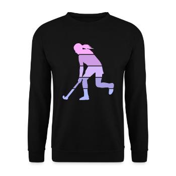 Feldhockey Spielerin Frauen Mädchen Hockey - Unisex Pullover - Schwarz - Vorne - Alina (178cm) & Michal (187cm)