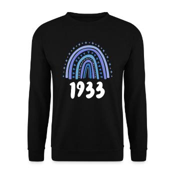 Blue Rainbow Année de naissance née en 1933 - Sweat-shirt Unisexe - noir - Devant - Alina (178cm) & Michal (187cm)