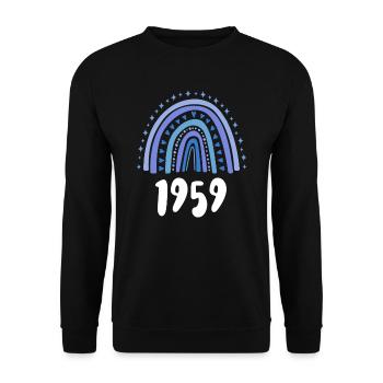 Blue Rainbow Année de naissance née en 1959 - Sweat-shirt Unisexe - noir - Devant - Alina (178cm) & Michal (187cm)