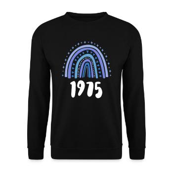 Blue Rainbow Year of birth born 1975 - Unisex Sweatshirt - black - Front - Alina (178cm) & Michal (187cm)