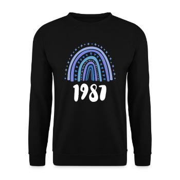 Blue Rainbow Année de naissance née en 1987 - Sweat-shirt Unisexe - noir - Devant - Alina (178cm) & Michal (187cm)