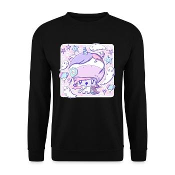 Cute zombie unicorn bubble head cutie - Unisex Sweatshirt - black - Front - Alina (178cm) & Michal (187cm)