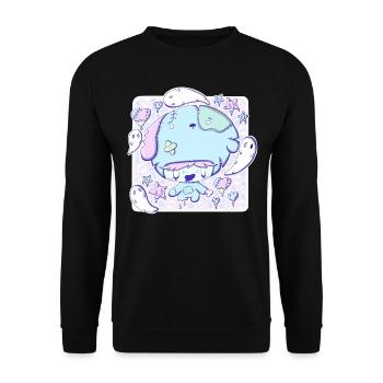 Cute Zombie Puppy bubble head cutie - Unisex Sweatshirt - black - Front - Alina (178cm) & Michal (187cm)