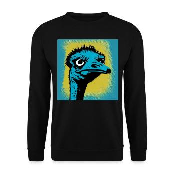 Strauß in der Pop Art - Unisex Pullover - Schwarz - Vorne - Alina (178cm) & Michal (187cm)
