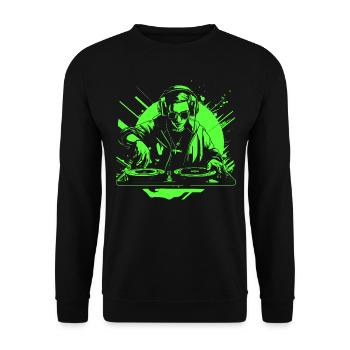 DJ Turntable Trance House Music - Unisex Sweatshirt - black - Front - Alina (178cm) & Michal (187cm)