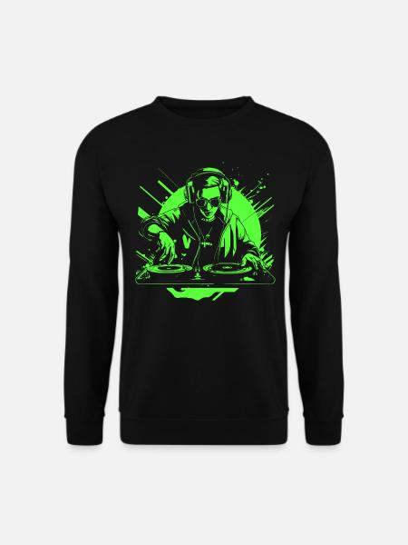 DJ Turntable Trance House Music - Unisex Pullover - Schwarz