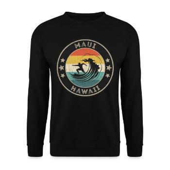 Maui Surfing Clothes Maui Accessories Hawaii - Unisex Sweatshirt - black - Front - Alina (178cm) & Michal (187cm)