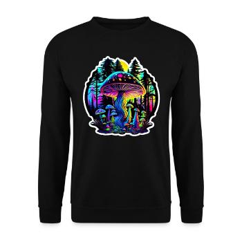 Champignon magique dans la forêt - Sweat-shirt Unisexe - noir - Devant - Alina (178cm) & Michal (187cm)