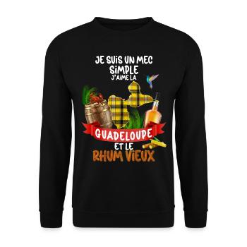 Guadeloupe et Le Rhum Vieux Pour Un Mec - Sweat-shirt Unisexe - noir - Devant - Alina (178cm) & Michal (187cm)