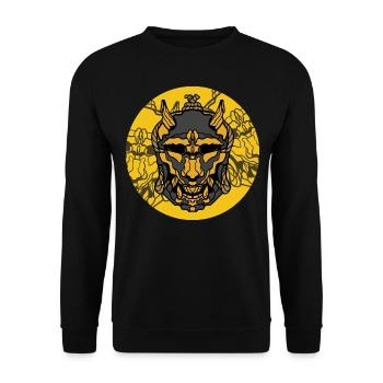Samurai Mask - Unisex Sweatshirt - black - Front - Alina (178cm) & Michal (187cm)