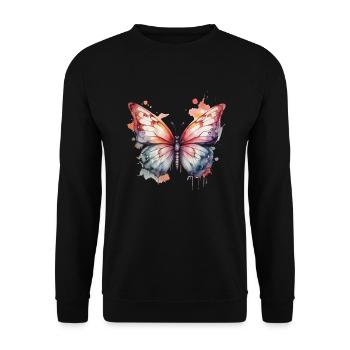 Vol coloré : Magnifique papillon - Sweat-shirt Unisexe - noir - Devant - Alina (178cm) & Michal (187cm)