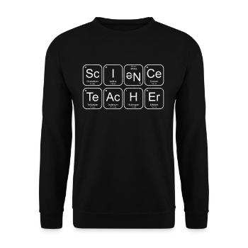 Science Teacher Chemical Elements - Unisex Sweatshirt - black - Front - Alina (178cm) & Michal (187cm)