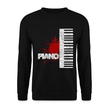 piano - Unisex Sweatshirt - black - Front - Alina (178cm) & Michal (187cm)