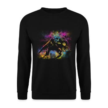 Football Colors - Unisex Pullover - Schwarz - Vorne - Alina (178cm) & Michal (187cm)