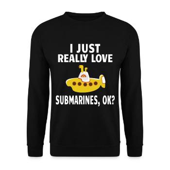 SUBMARINER SUBMARINES : I just really love - Unisex Pullover - Schwarz - Vorne - Alina (178cm) & Michal (187cm)