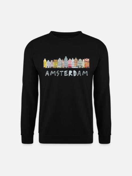 Maisons d’architecture souvenir vintage d’Amsterdam - Sweat-shirt Unisexe - noir