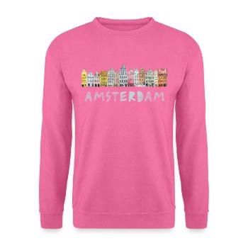 Maisons d’architecture souvenir vintage d’Amsterdam - Sweat-shirt Unisexe - rose - Devant