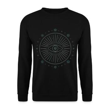 Inner Eye Radiance Graphic Badge - Unisex Sweatshirt - black - Front - Alina (178cm) & Michal (187cm)